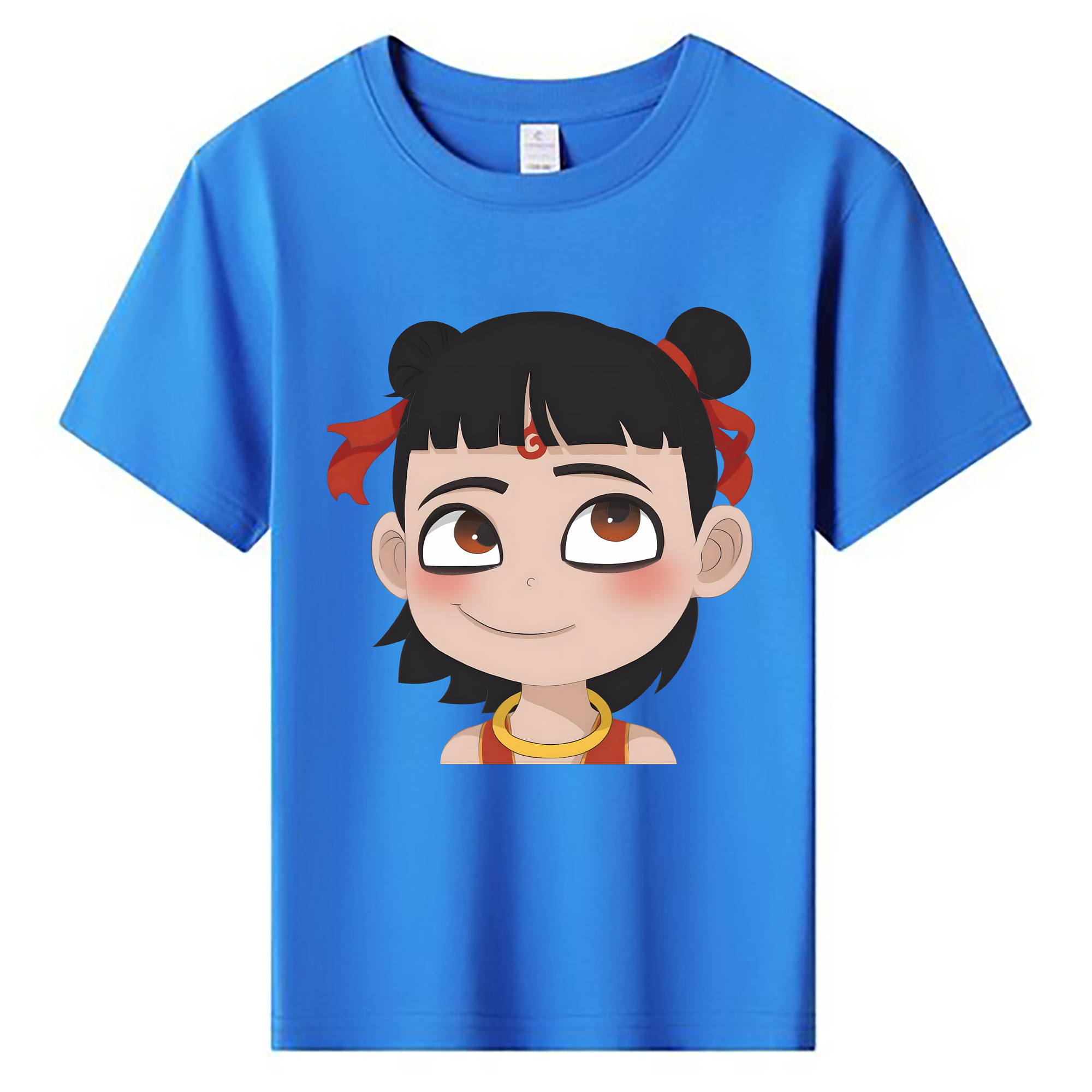 （画像用） Ne Zha 2 ナタ 魔童の大暴れ 綿100％キッズTシャツ（フロントプリント）